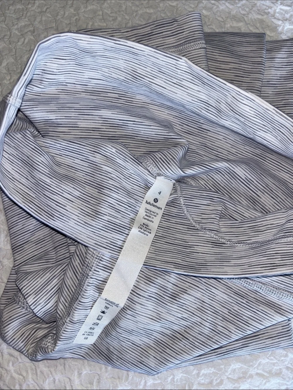 lululemon athletica Gray and White Striped Leggings